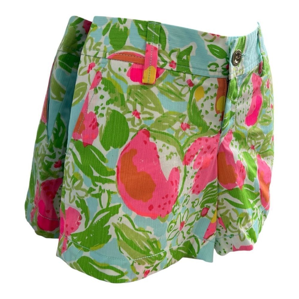 LILLY PULITZER Callahan Shorts Pool Blue Pink Lemonade Size 0. - Picture 3 of 7